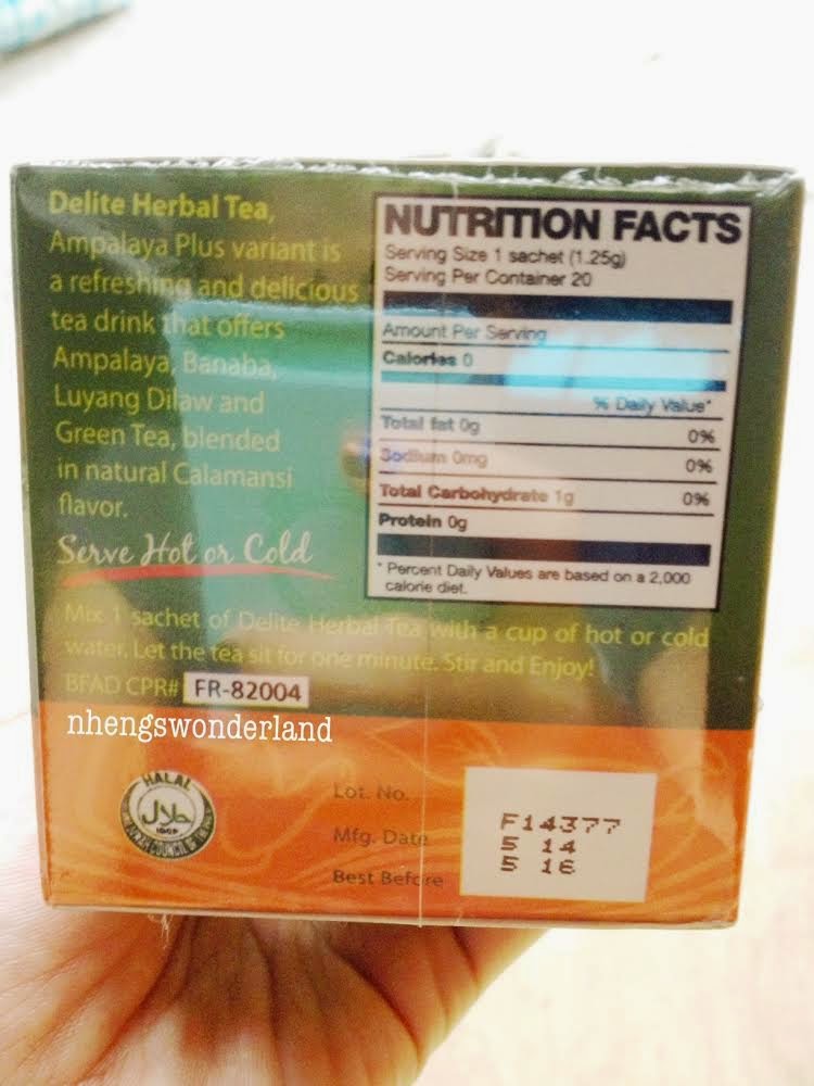 Ampalaya Plus Delite Herbal Tea of Nattural Quality Corporation Nheng