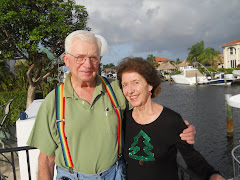 Fred and Marilyn Markus on her dock. A great visit with a good friend!