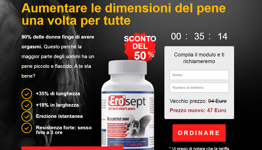 Erosept Erosept recensioni, ingredienti, effetti collaterali, vantaggi