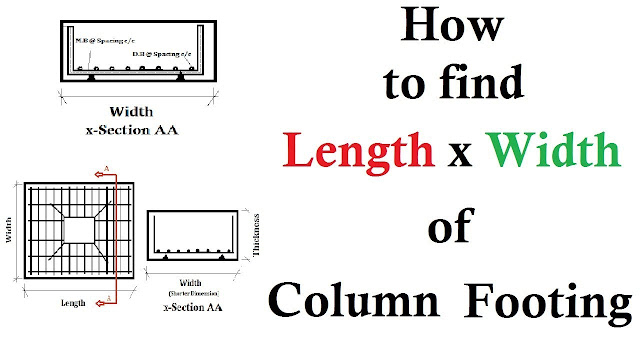 How to find length and width of column foundations