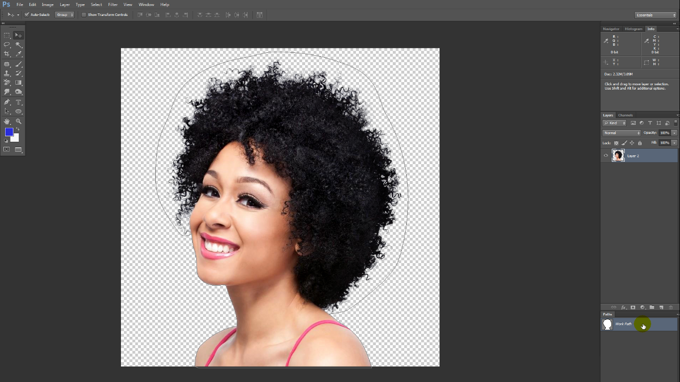 Layer Mask To Remove A Hair Background by Hair Masking