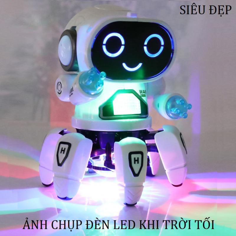 Robot đồ chơi thông minh phát nhạc nhảy múa gắn đèn led nhấp nháy vui nhộn trẻ em