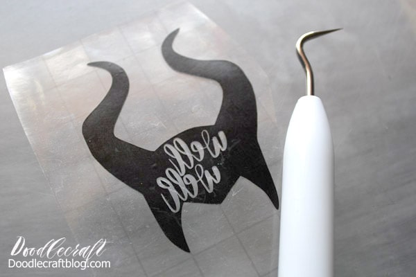 Maleficent with Staff Permanent Vinyl Decal in Magical Holographic or White ~ Black