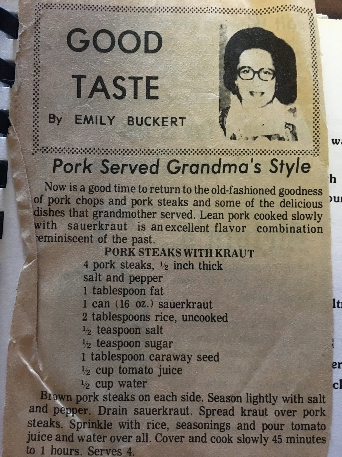Pork Served Grandma's Style