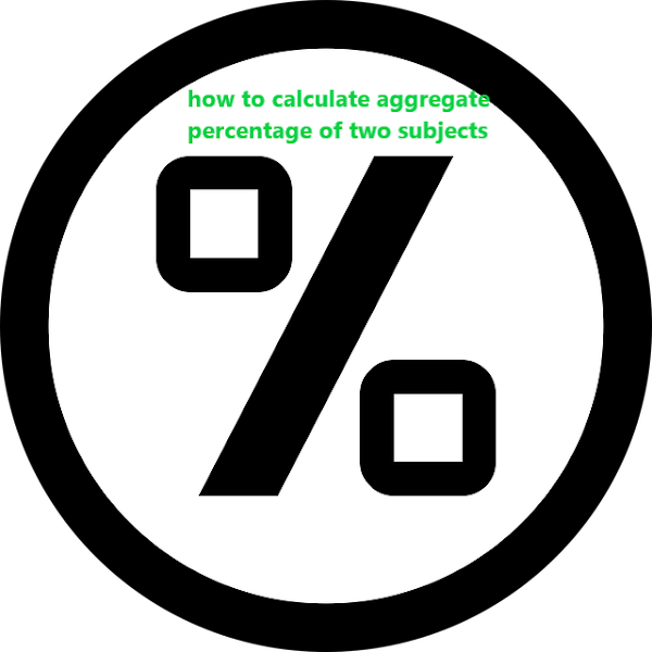 how to calculate aggregate percentage of 2, 3 and 5 subjects