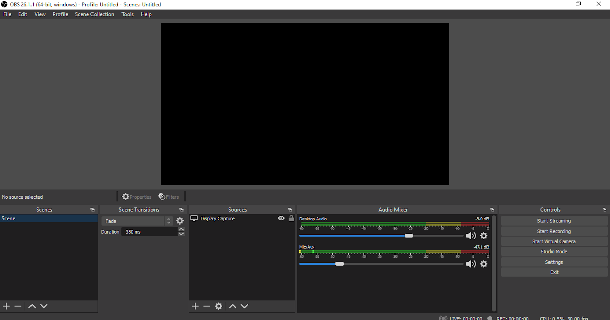 OBS Studio OBS display capture issues Black screen