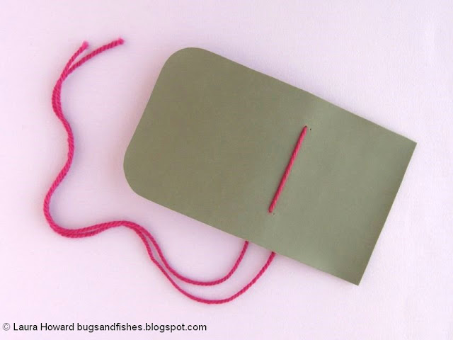 vegan leather mini notebook tutorial: attach the notebook to the cover