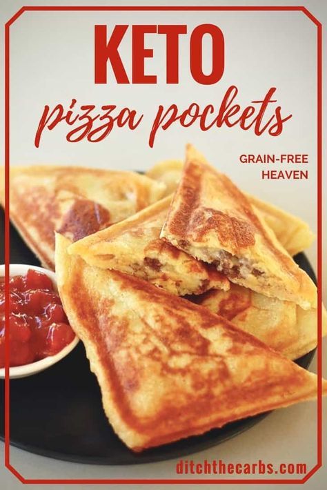 Easy keto pizza pockets using mozzarella dough. Almond flour mozzarella dough is a game changer. If you only ever try one low-carb recipe, this is it. See the conversion below to see how to make these using almond flour or coconut flour