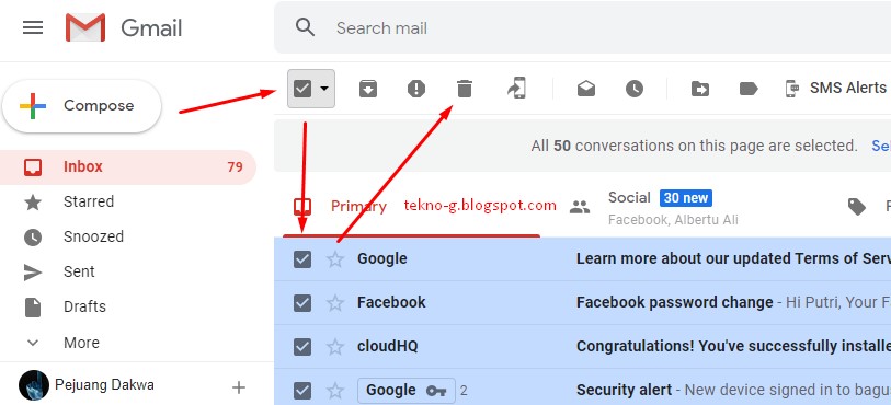 Cara Menghapus Email di Gmail Sekaligus | Sharing Teknologi dan Ilmu