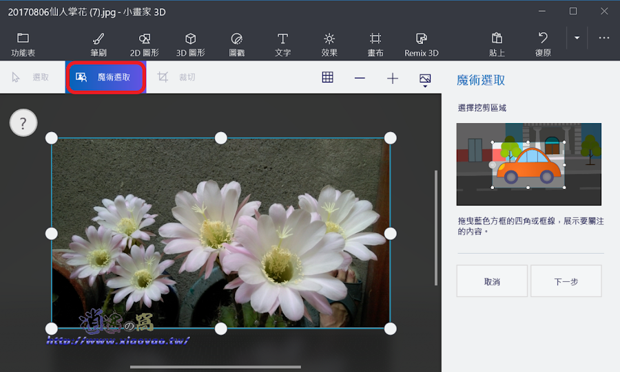 小畫家 3D 簡單完成照片去背處理
