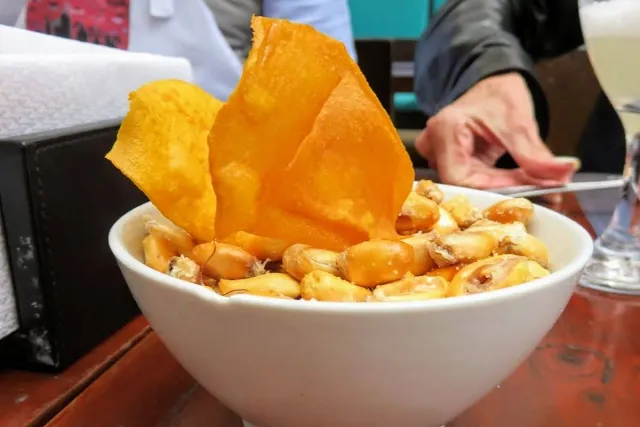 Peru Food: Roasted corn bar snacks in Lima Peru