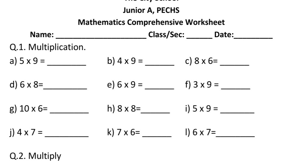 Math Worksheets