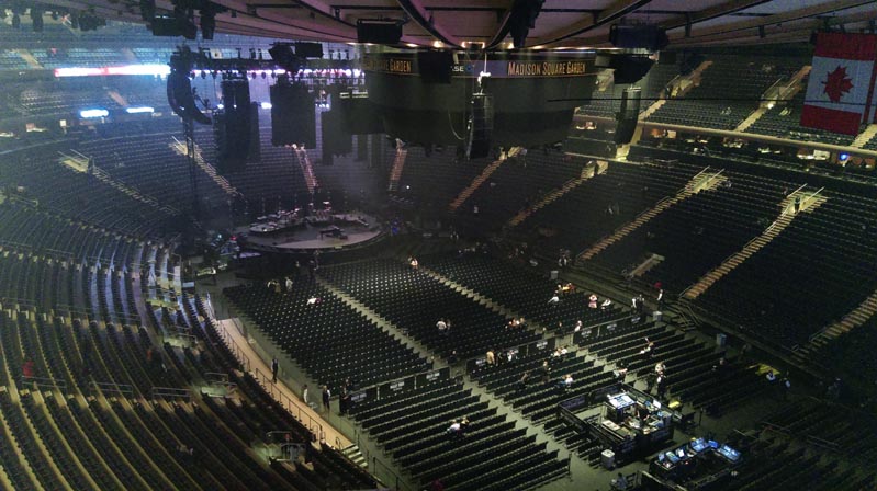 Geht's bald los? Madison Square Garden kurz vor dem Konzert