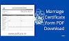 Marriage Certificate form PDF Download in Hindi | Download Marriage Certificate online