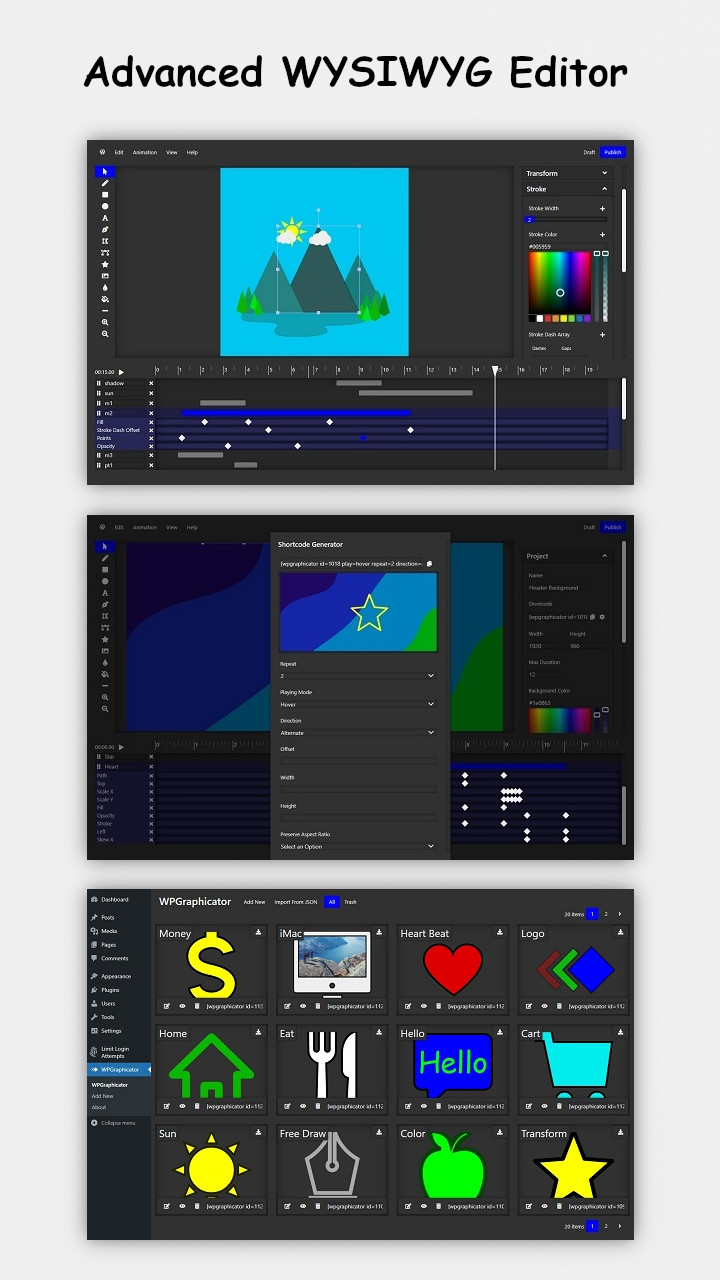 WPGraphicator - SVG Animation Maker for WordPress - 1