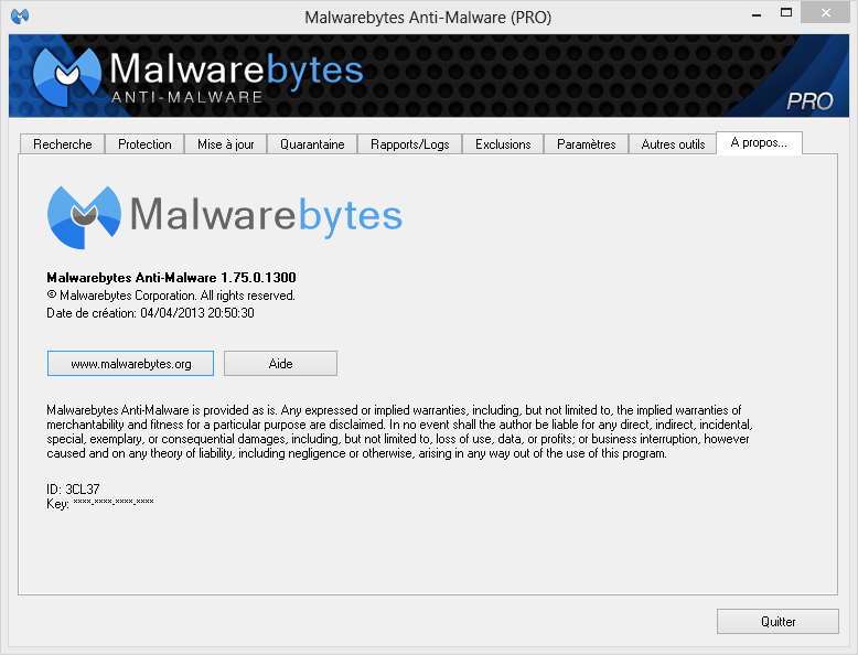 malwarebytes anti malware 1.75 keygen
