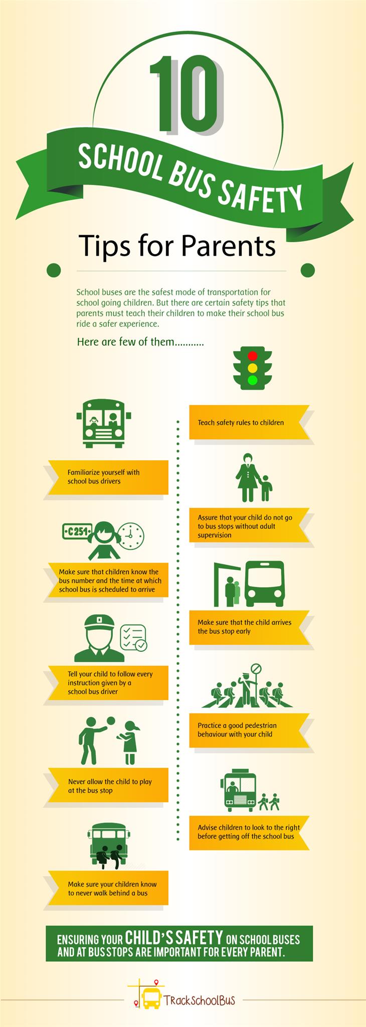 10 School Bus Safety Tips for Parents #infographic #School Bus Safety #infographics #Parents #Safety Tips #Kids