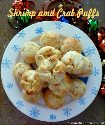 Shrimp and Crab Puffs are a simple but elegant appetizer for the holidays or any occasion. | Recipe developed by www.BakingInATornado.com | #recipe #appetizer