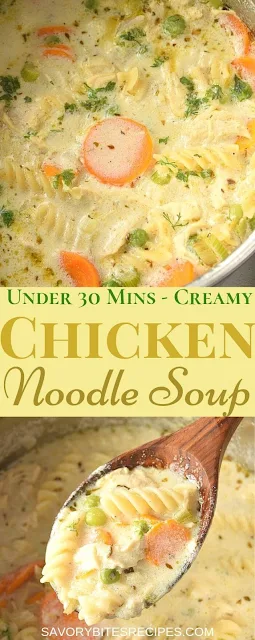 under 30 mins creamy chicken noodle soup