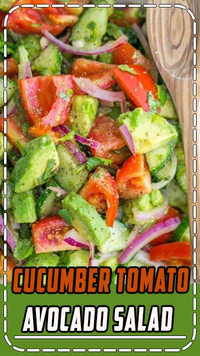 This Cucumber Tomato Avocado Salad recipe is a keeper! Easy, Excellent Salad | NatashasKitchen.com #recipe