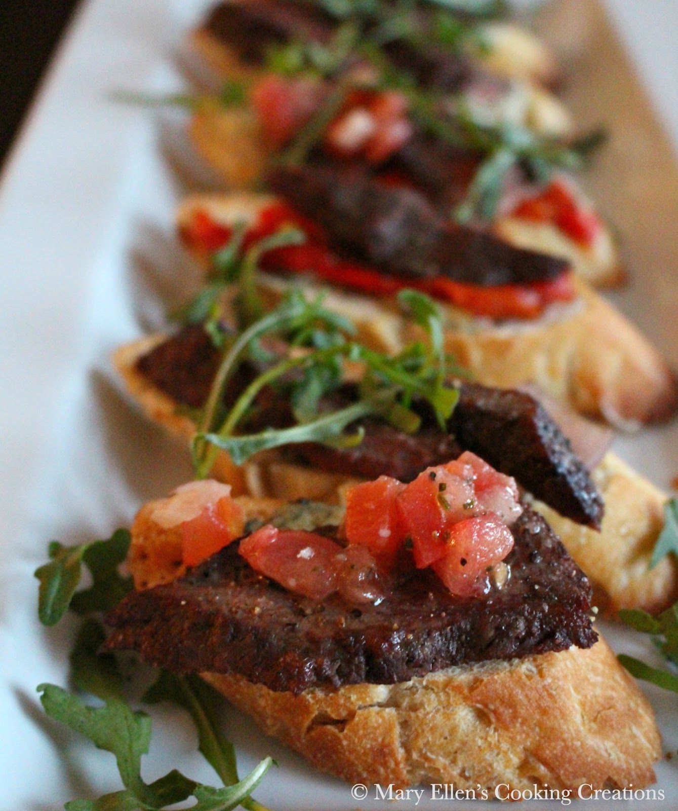 Mary Ellen's Cooking Creations Grilled Flank Steak Crostini