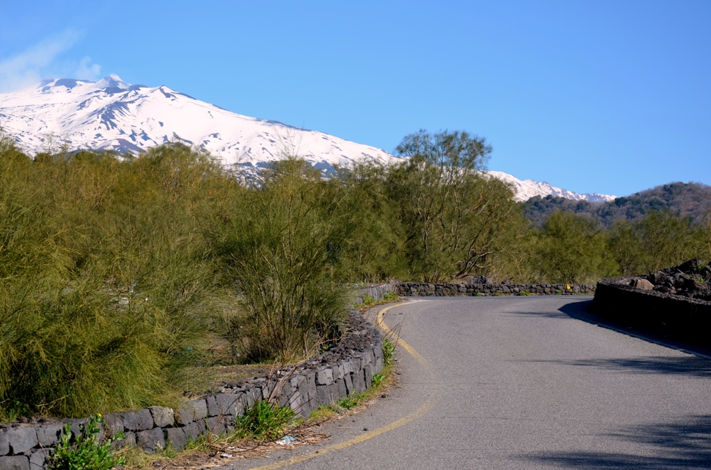 road to the crater of Etna volcano