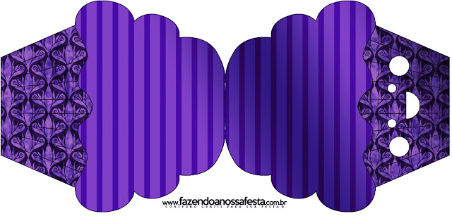 Morado con Rayas y Arabescos: Invitaciones para Imprimir Gratis.