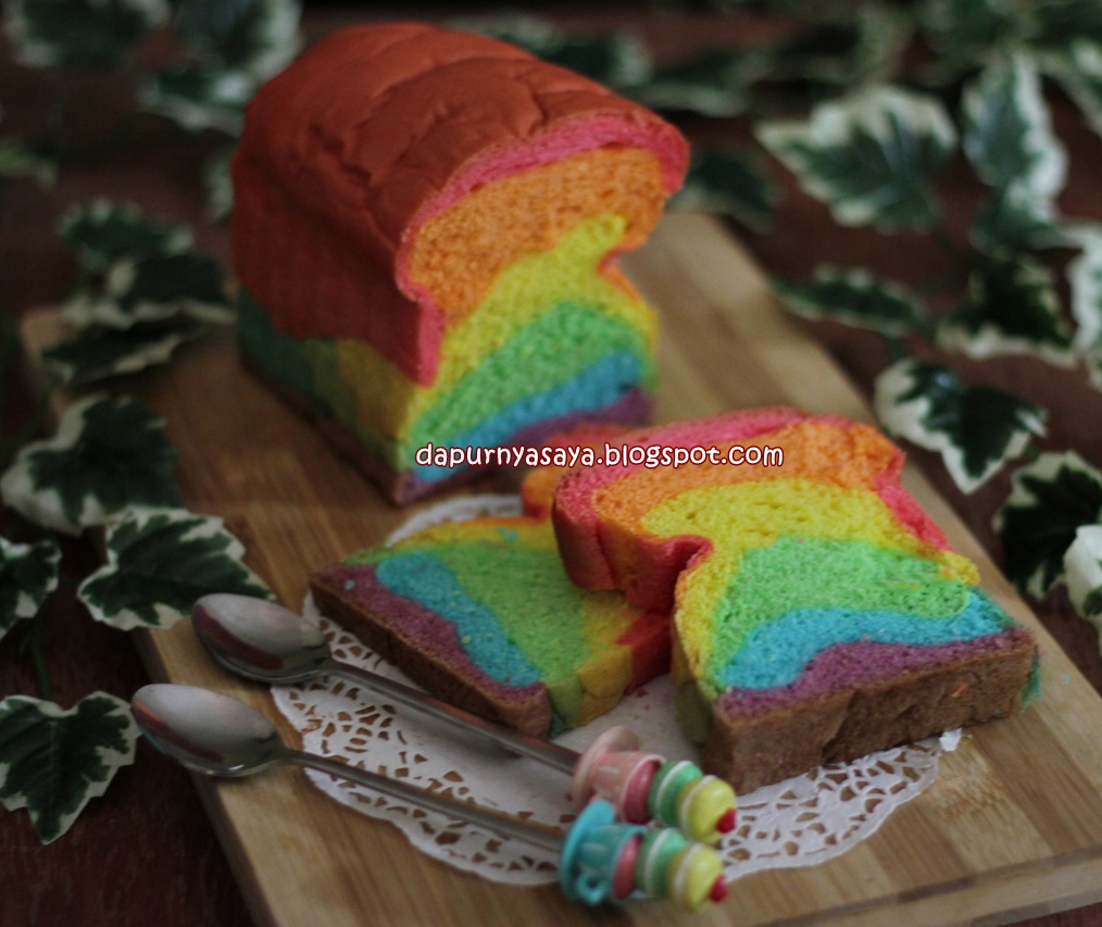 Roti Tawar Rainbow dibuat dengan MIXER BOSCH MUM6N11