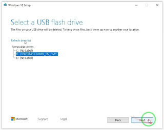 Windows 10 - select flash drive