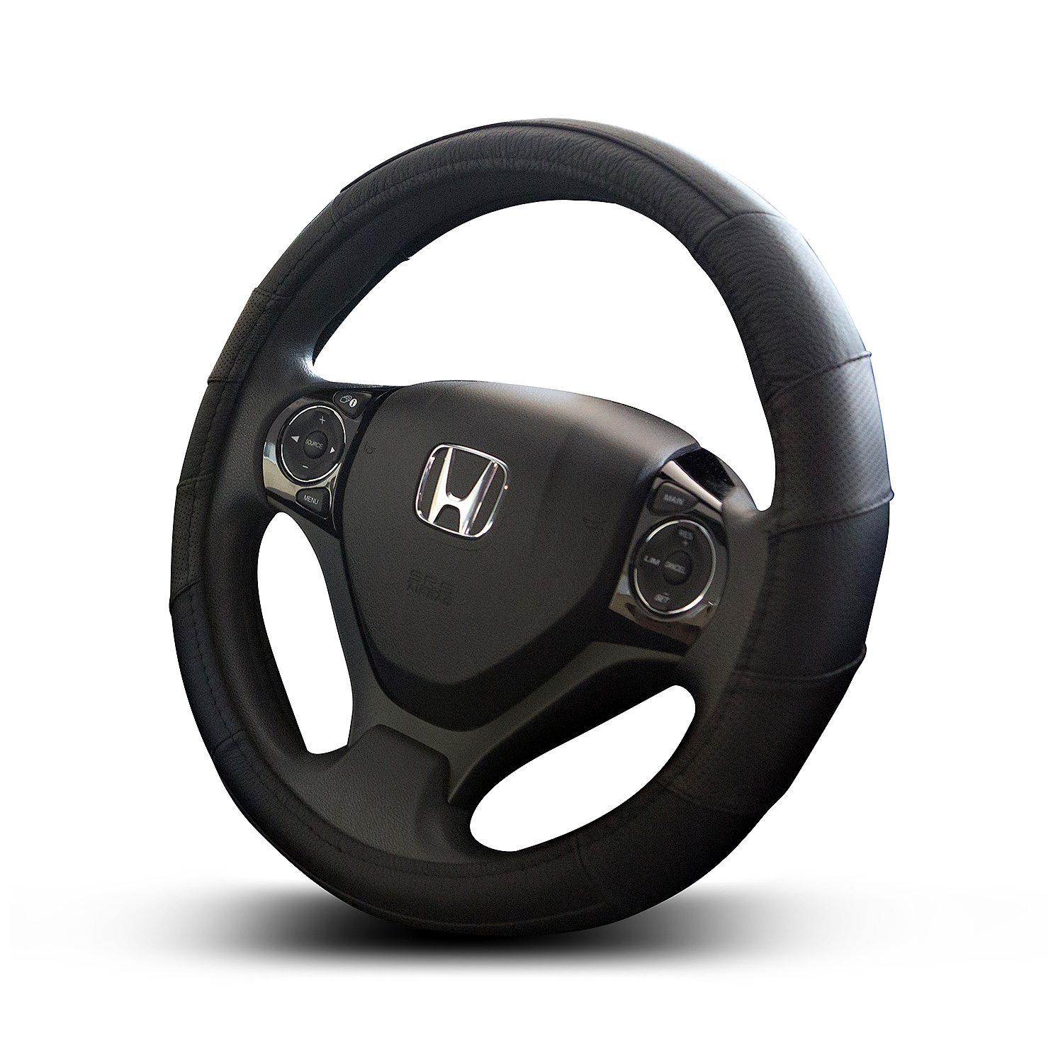 Black Leather Steering Wheel Cover Hydro Gizmos