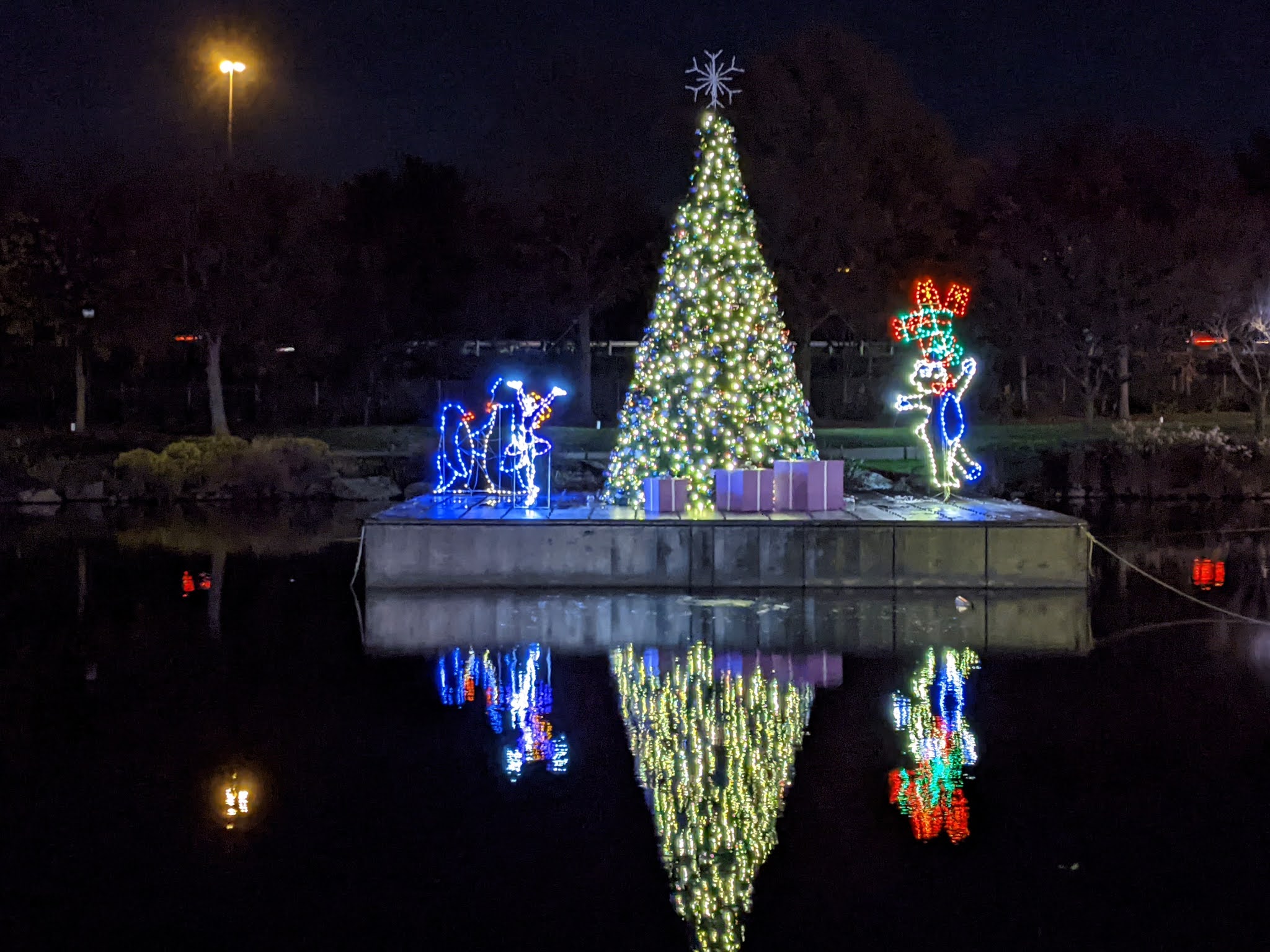 Sam Eig Rio Lakefront Christmas decorations in Gaithersburg (Video+Photos)