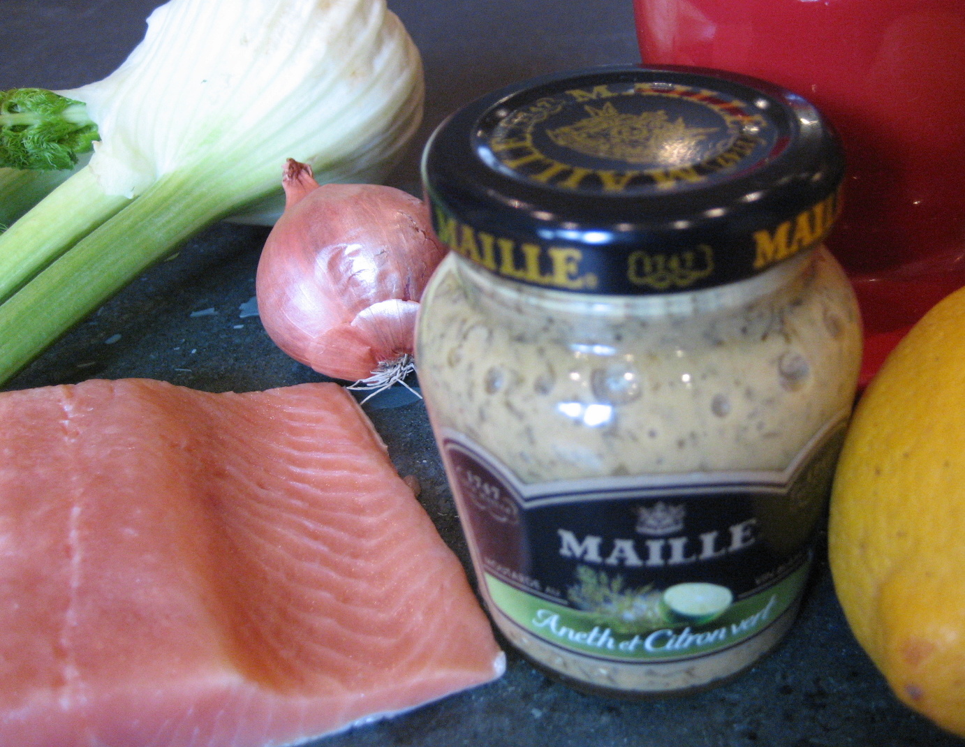 PEBBLE SOUP Salmon Verrine with Dill & Lime Mustard and Fennel Mousse