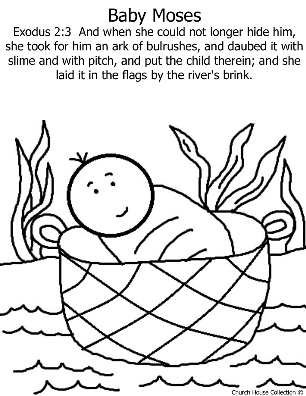 Church House Collection Blog Baby Moses In The Basket Coloring Page Church House Collection Blog Baby Moses In The Basket Coloring Page