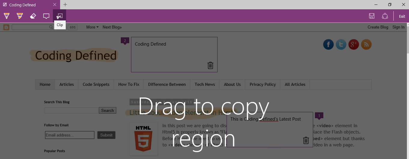 Create  Note in Microsoft Edge Browser in Windows 10 Coding Defined