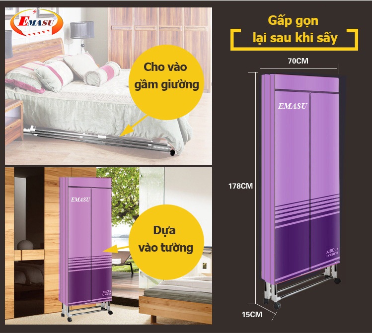 Máy sấy quần áo Emasu Nhật Bản ET304G