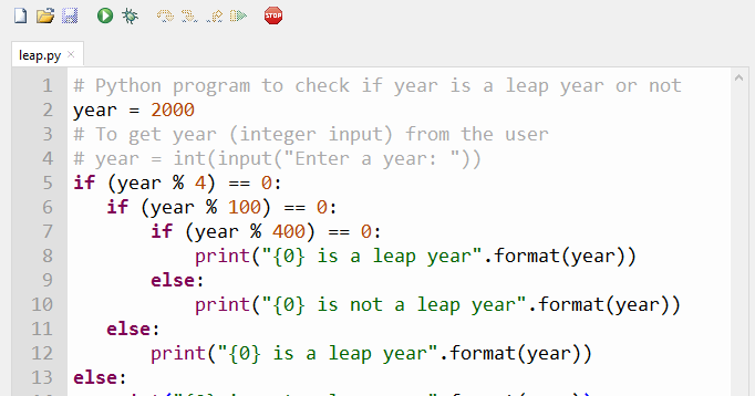 Python program to check leap year. - b2apython