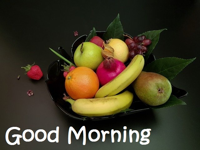 Good Morning message with Fruit image