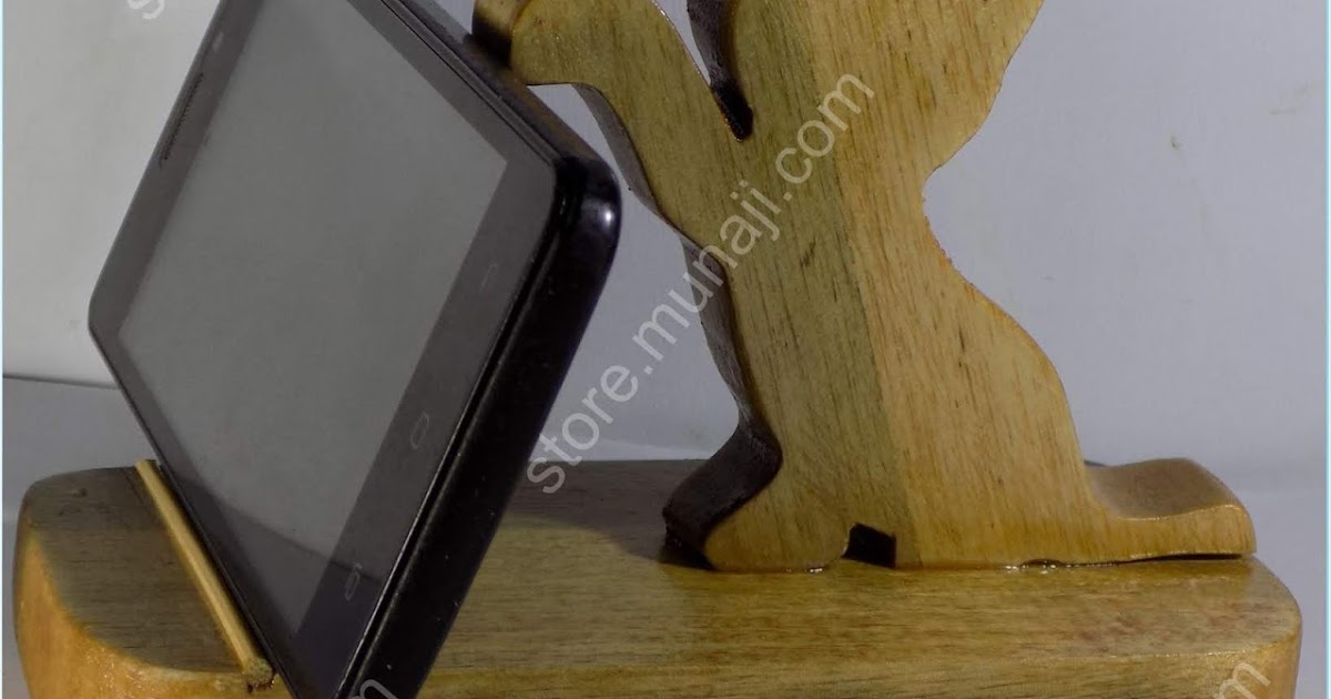 Dudukan HP Dari Kayu - Bentuk Anak Kucing Lucu Imut