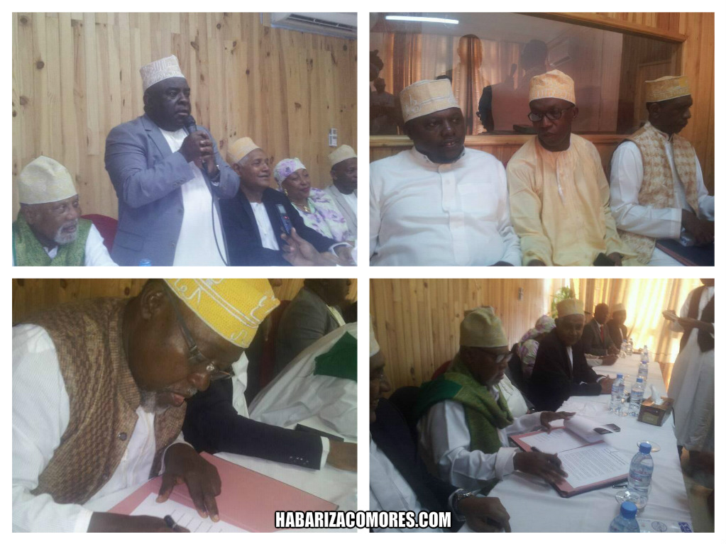 Signature d�un protocole d�accord entre 9 candidats et Mouigni Baraka