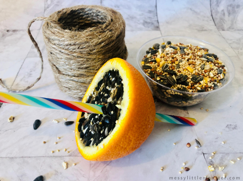 Homemade Orange Bird Feeder Messy Little Monster