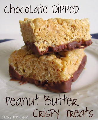 peanut butter krispie treats dipped in chocolate