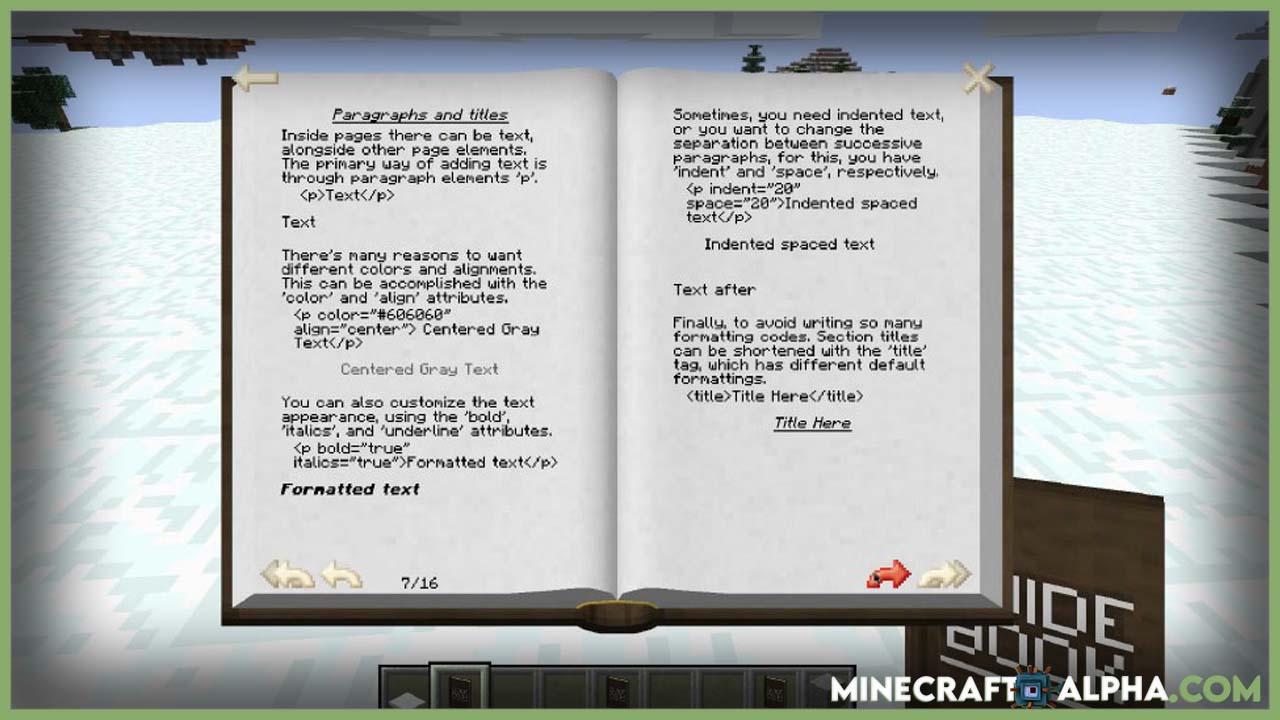 Minecraft GuideBook Mod 1.17.1(Minecraft Book API and Library)