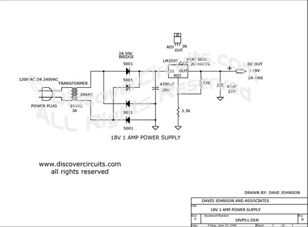 18v AC to DC Power Supply - Gallery Of Electronic Circuit Diagram Free