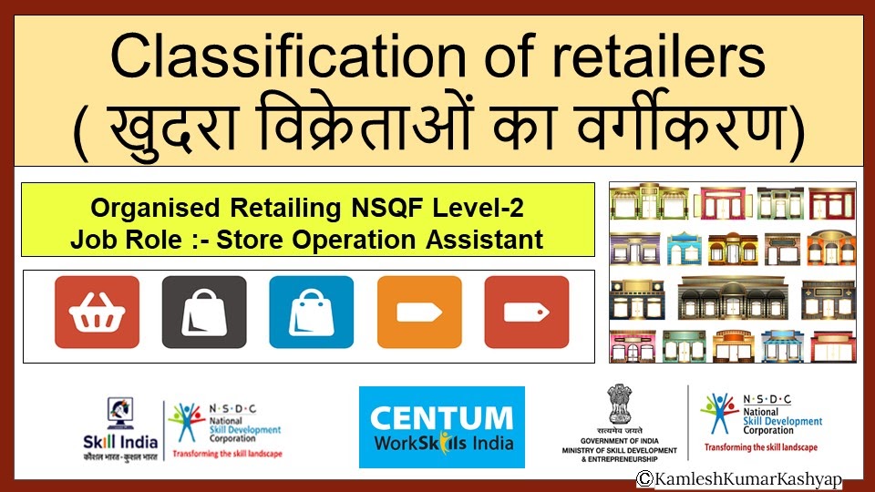 ORGANISED RETAIL IN HINDI Classification of retailers ( खुदरा
