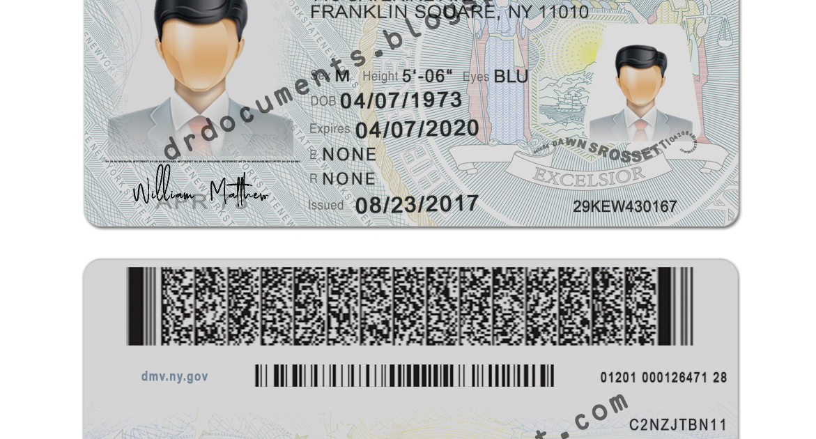 New York Drivers License Template Psd