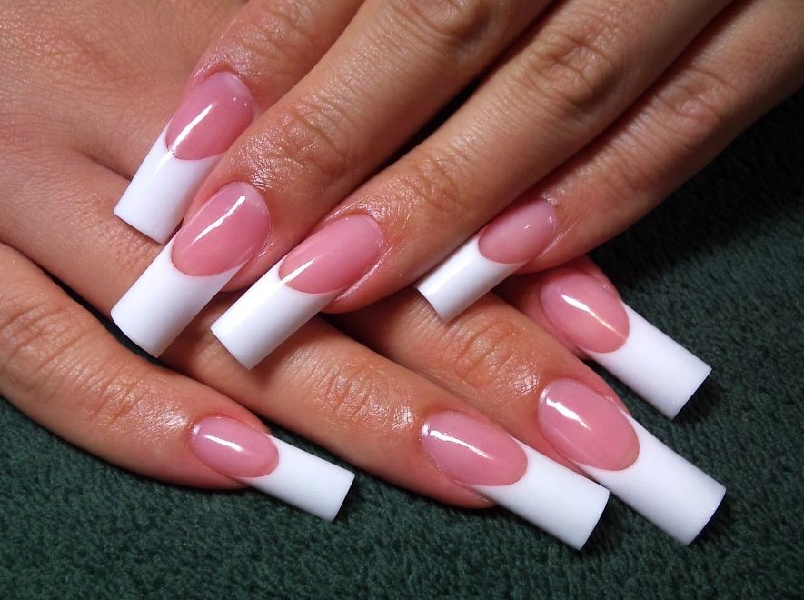 2. Pink and White Gel Nails - wide 6