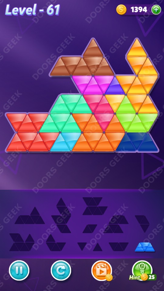 Block! Triangle Puzzle 12 Mania Level 61 Solution Doors Geek