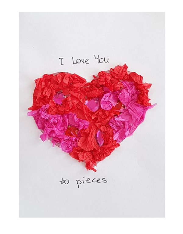 Valentine's Day Paper Flower Heart Card - Little Bins for Little Hands