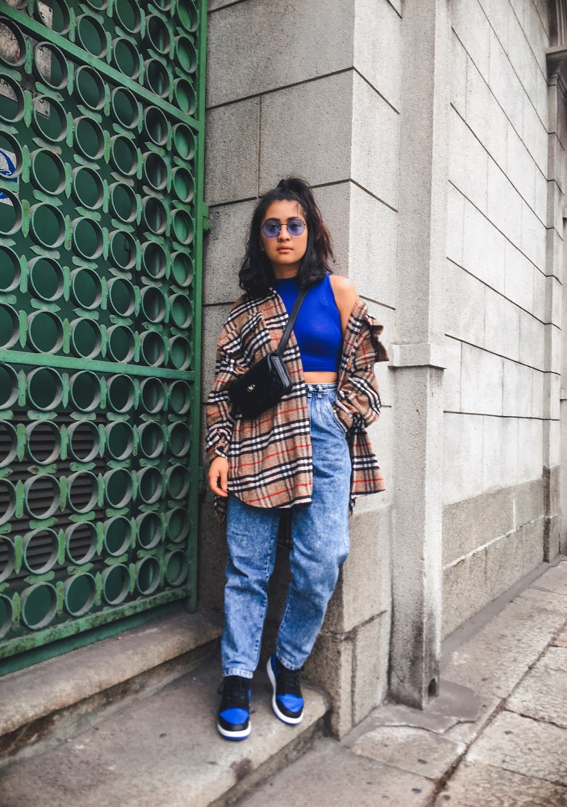 macau fashion blogger wearing plaid outfits