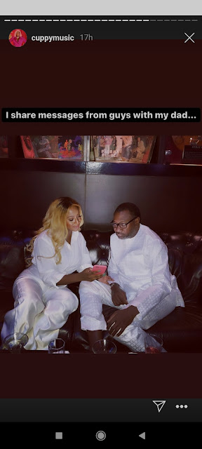 “I beg for money from my dad” – DJ Cuppy list things she does with her Father (Photo)